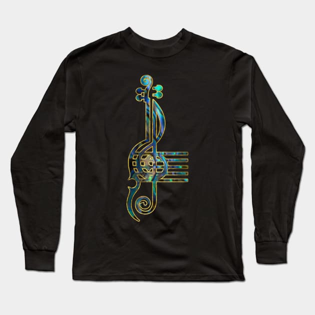 Treble Clef Long Sleeve T-Shirt by Nartissima